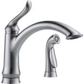 Delta Linden Kitchen Faucet with Side Spray and Optional Base Plate - Includes Lifetime Warranty Arctic Stainless