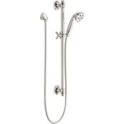 Delta Universal Showering H2O 1.75 GPM Contemporary Multi Function Hand Shower Package - Includes Slide Bar and Hose Brilliance Polished Nickel