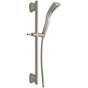 Delta 1.75 GPM Single Function Hand Shower Package with H2Okinetic Technology - Includes Slide Bar and Hose Brilliance Stainless