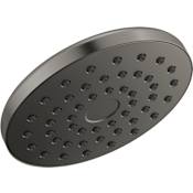 Delta PivotPro 1.75 GPM Single Function Raincan Shower Head with Touch-Clean Spray Holes Lumicoat Black Stainless