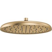 Delta Universal Showering 1.75 GPM Single Function Metal Rain Shower Head Lumicoat Champagne Bronze
