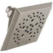 Delta Universal Showering 5-13/16" Square 1.75 GPM Shower Head Full Spray Pattern with Touch Clean and H2Okinetic Technology Brilliance Stainless