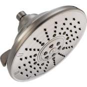 Delta 2.5 GPM Contemporary 8-1/2" Wide Multi Function Shower Head with Touch-Clean® Technology - Limited Lifetime Warranty Brilliance Stainless