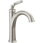 Delta Woodhurst 1.2 GPM Single Hole Bathroom Faucet with Push Pop-Up Drain Assembly Brilliance Stainless