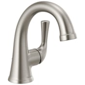 Delta Kayra 1.2 GPM Single Hole Bathroom Faucet with Push Pop-Up Drain Assembly Brilliance Stainless