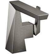 Delta Trillian 1.2 GPM Bathroom Sink Faucet Single Hole Bathroom Faucet Less Drain Assembly Lumicoat Black Stainless