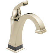Delta Dryden Single Hole Bathroom Faucet with Diamond Seal and Touch2O.xt Technology with Push Pop-Up Drain Assembly Brilliance Polished Nickel