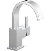 Delta Vero Single Hole Bathroom Faucet - Includes Metal Push Pop-Up Drain Chrome
