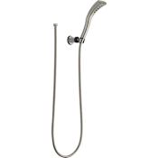 Delta 1.75 GPM Single Function Hand Shower Package with H2Okinetic Technology - Includes Hose and Mounting Bracket Brilliance Stainless