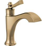 Delta Dorval 1.2 GPM Single Hole Bathroom Faucet with Lever Handle and Push Pop-Up Drain Assembly Champagne Bronze