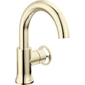 Delta Trinsic 1.2 GPM Single Hole Bathroom Faucet with Push Pop-Up Drain Assembly Brilliance Polished Nickel