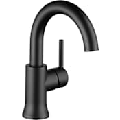Delta Trinsic 1.2 GPM Single Hole Bathroom Faucet - Includes Metal Push Pop-Up Drain Assembly Matte Black
