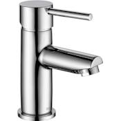 Delta Modern 1 GPM Single Hole Bathroom Faucet with Push Pop-Up Drain Assembly Chrome