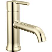 Delta Trinsic 1.2 GPM Single Hole Bathroom Faucet with Metal Push Pop-Up Drain Assembly - Limited Lifetime Warranty Brilliance Polished Nickel
