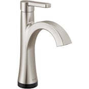 Delta Lineax 1.2 GPM Single Hole Bathroom Touch Faucet with Push Pop-Up Drain Assembly Briliance Stainless