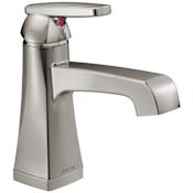 Delta Ashlyn 1.2 GPM Single Hole Bathroom Faucet with Push Pop-Up Drain Assembly Brilliance Stainless