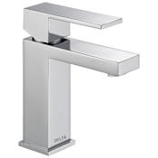 Delta Modern 1.0 GPM Single Hole Bathroom Faucet with Push Pop-Up Drain Assembly - Includes Lifetime Warranty Chrome