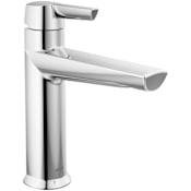 Delta Galeon 1.2 GPM Single Hole Bathroom Faucet with Push Pop-Up Drain Assembly Lumicoat Chrome