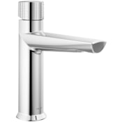 Delta Galeon 1.2 GPM Knurled Knob Single Hole Bathroom Faucet Less Drain Assembly Lumicoat Chrome