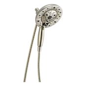 Delta Universal Showering Round 1.75 GPM Multi Function 2-in1 In2ition Shower Head and Hand Shower with Touch Clean, H2Okinetic and MagnaTite Technology Brilliance Polished Nickel