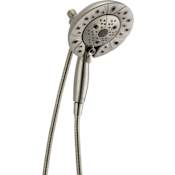 Delta In2ition 2.5 GPM Multi Function Shower Head with Touch-Clean, MagnaTite, and H2Okinetic Technology Brilliance Stainless