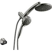 Delta PivotPro 2.5 GPM 3-in-1 Shower Head and 7 Setting Hand Shower with ProClean Spray, H2Okinetic Spray and Magnetic Docking Lumicoat Black Stainless