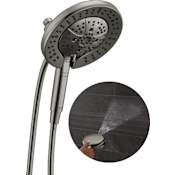 Delta In2ition 1.75 GPM Multi Function 2-in-1 Shower Head and Hand Shower with ProClean Lumicoat Black Stainless