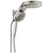 Delta HydroRain 1.75 GPM Multi Function 2-in1 Rain Shower Head and Hand Shower with H2OKinetic PowerDrench Brilliance Stainless