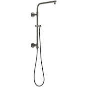Delta Emerge 18" Round Shower Column with Hose and Integrated Diverter - Less Shower Head and Hand Shower Lumicoat Black Stainless