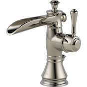 Delta Cassidy 1.2 GPM Single Hole Bathroom Faucet with Lever Handle and Pop-Up Drain Assembly Brilliance Polished Nickel