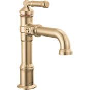Delta Broderick 1.2 GPM Single Hole Bathroom Faucet with Lever Handle - Less Drain Assembly Lumicoat Champagne Bronze