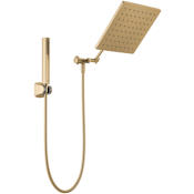 Delta Universal Showering 1.75 GPM Single Function Modern Rain Shower Head and Hand Shower Combo with Adjustable Extension Arm and Touch-Clean Nozzles Champagne Bronze