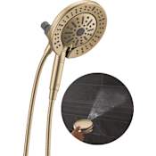 Delta In2ition 1.75 GPM Multi Function 2-in-1 Shower Head and Hand Shower with ProClean Champagne Bronze