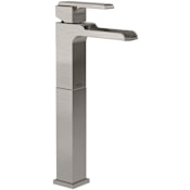 Delta Ara 1.2 GPM Single Hole Waterfall Bathroom Faucet with Riser - Less Drain Assembly Brilliance Stainless