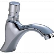 Delta Commercial Single Hole 0.35 GPM Metering Bathroom Faucet with Slow Close Handle Chrome