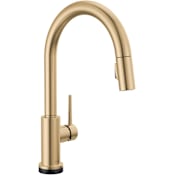 Delta Trinsic 1.8 GPM Single Hole Pull Down Touchless Kitchen Faucet with Voice IQ, Touch2O, and Diamond Seal Technologies Champagne Bronze