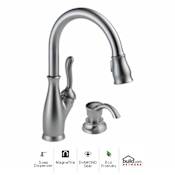 Delta Leland Pull-Down Kitchen Faucet with Magnetic Docking Spray Head and Soap/Lotion Dispenser - Includes Lifetime Warranty Arctic Stainless