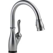 Delta Leland Pull-Down Kitchen Faucet with On/Off Touch Activation and Magnetic Docking Spray Head and ShieldSpray - Includes Lifetime Warranty (5 Year on Electronic Parts) Arctic Stainless