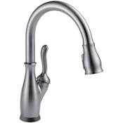 Delta Leland 1.8 GPM Single Hole Pull Down Touchless Kitchen Faucet with Touch2O, ShieldSpray, MagnaTite, Diamond Seal and Touch-Clean Technologies - Includes Escutcheon Arctic Stainless