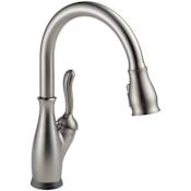 Delta Leland 1.8 GPM Single Hole Pull Down Touchless Kitchen Faucet with Touch2O, ShieldSpray, MagnaTite, Diamond Seal and Touch-Clean Technologies - Includes Escutcheon SpotShield Stainless
