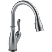 Delta Leland VoiceIQ Voice Activated Pull Down Kitchen Faucet with On / Off Touch Activation, Magnetic Docking Spray Head and SprayShield Arctic Stainless
