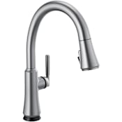 Delta Coranto 1.8 GPM Single Hole Pull Down Touchless Kitchen Faucet with Touch2O, Diamond Seal, and ShieldSpray Technologies - Includes Escutcheon Arctic Stainless