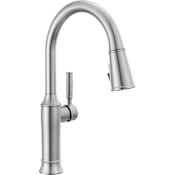 Delta Renaldi 1.8 GPM Single Hole Pull Down Kitchen Faucet with Magnetic Docking Spray Head Lumicoat Arctic Stainless