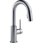 Delta Trinsic 1.8 GPM Single Hole Pull-Down Bar/Prep Faucet with Magnetic Docking Spray Head Arctic Stainless