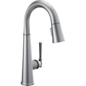 Delta Emmeline 1.8 GPM Single Hole Pull Down Bar/Prep Faucet with Magnetic Docking Spray Head Lumicoat Arctic Stainless