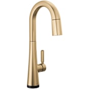 Delta Monrovia 1.8 GPM Deck Mounted Pull Down Bar Faucet with DIAMOND Seal, Touch-Clean, MagnaTite, and Touch2O Technologies Lumicoat Champagne Bronze