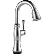 Delta Cassidy 1.8 GPM Single Hole Pull Down Touchless Bar Faucet with Touch2O, Touch-Clean, MagnaTite Docking and Diamond Seal Cartridge Technologies Lumicoat Arctic Stainless
