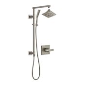 Delta Pivotal Pressure Balanced Shower System with Shower Head, Hand Shower, Slide Bar, Hose, and Valve Trim Brilliance Stainless