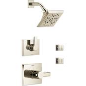 Delta Monitor 14 Series Single Function Pressure Balanced Shower System with Shower Head and 2 Body Sprays - Includes Rough-In Valves Brilliance Polished Nickel
