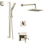 Delta TempAssure 17T Series Thermostatic Shower System with Integrated Volume Control, Shower Head, and Hand Shower - Includes Rough-In Valves Brilliance Polished Nickel